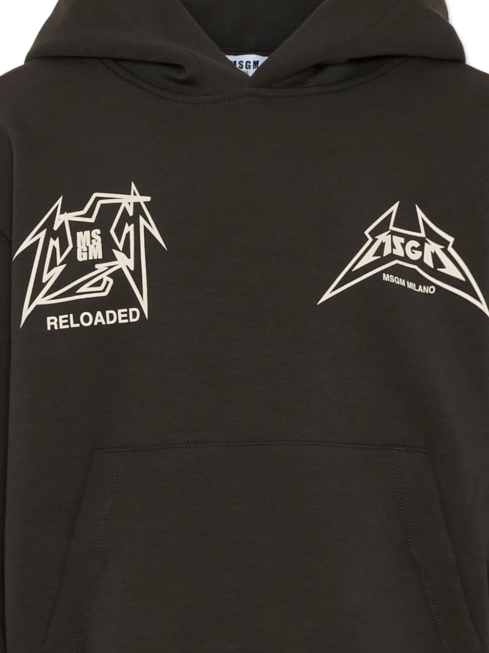 MSGM Kids Hoodie met print Zwart