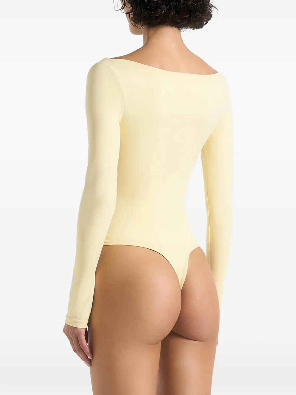 Manière De Voir Éva boat-neck long-sleeves bodysuit Geel