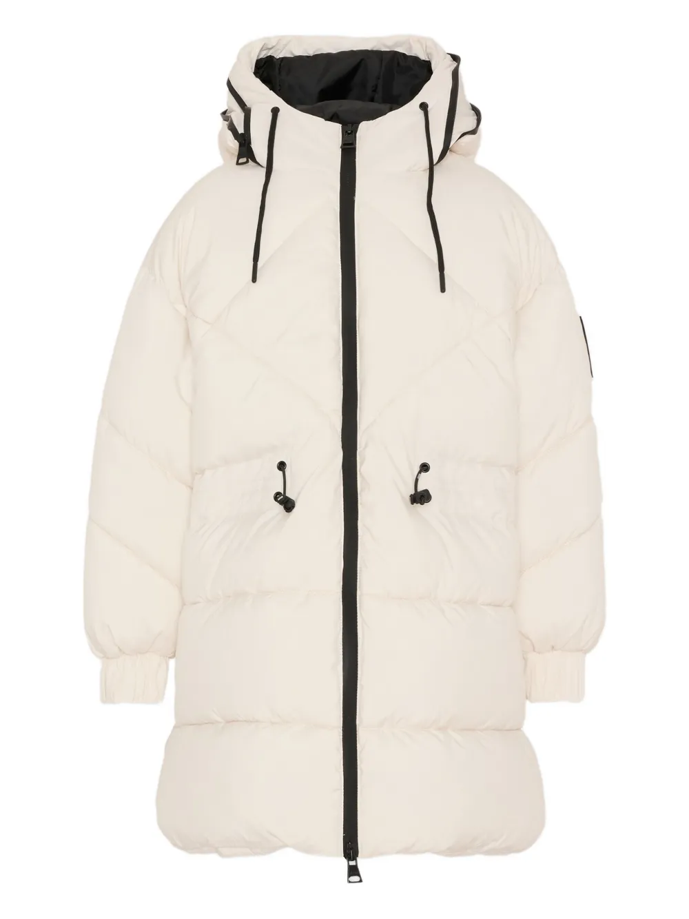 Msgm Hooded Quilted Coat In Neutral