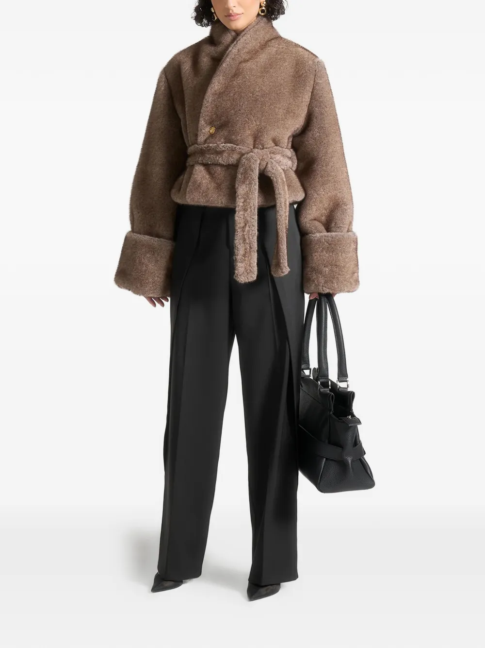 Manière De Voir Albane tie jacket | Faux Fur & Shearling Jackets | Image 2