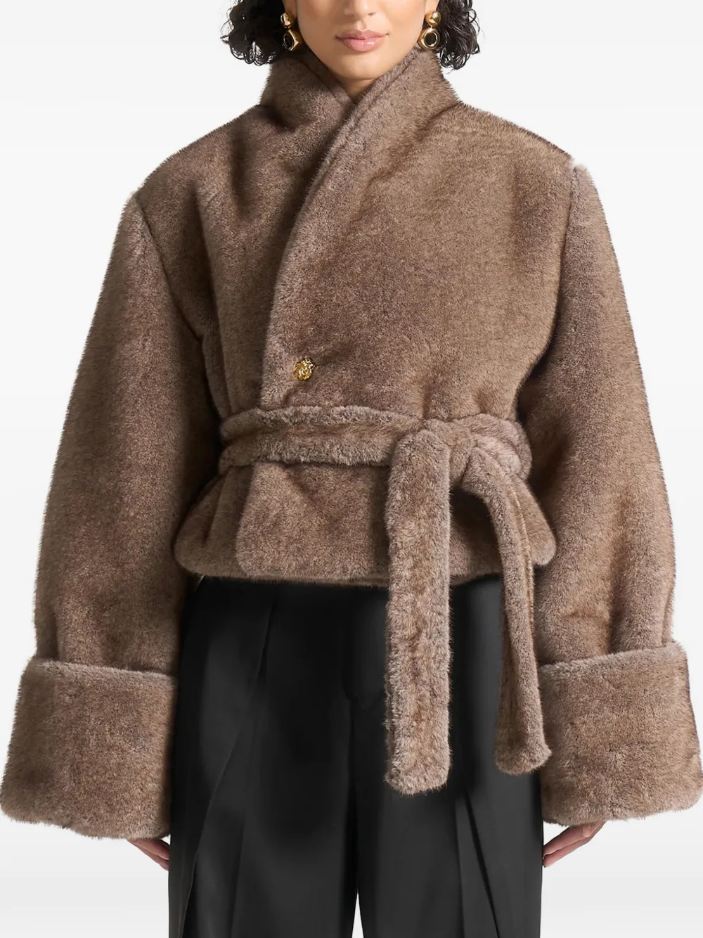 Manière De Voir Albane tie jacket | Brown | Image 1