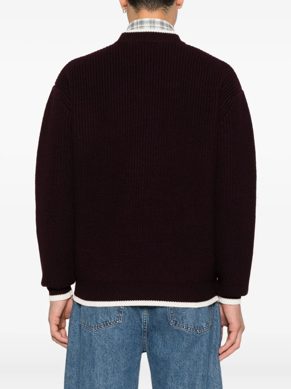 Drôle De Monsieur Trui met borduurwerk Rood