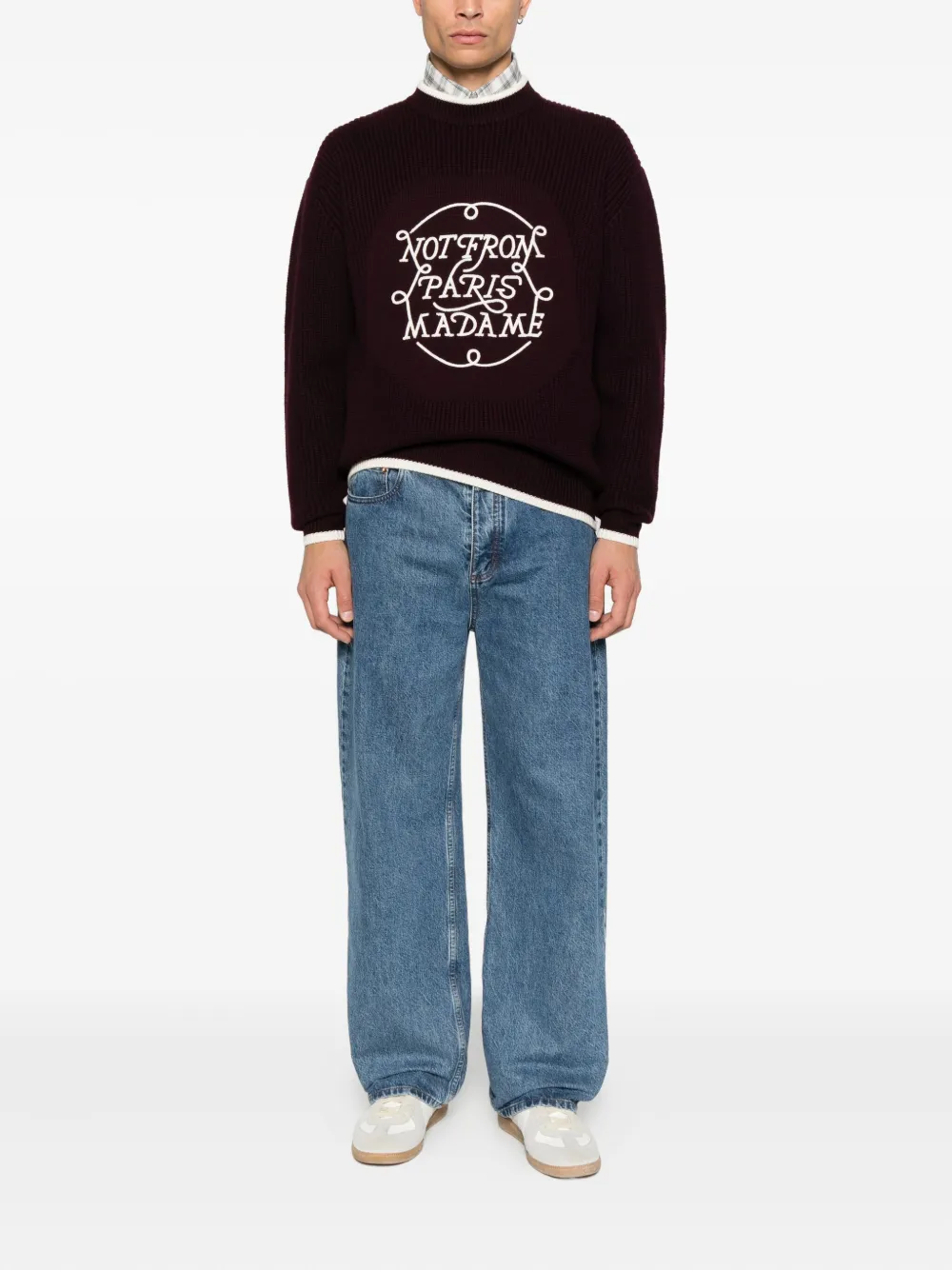 Drôle De Monsieur embroidered sweater - Rood
