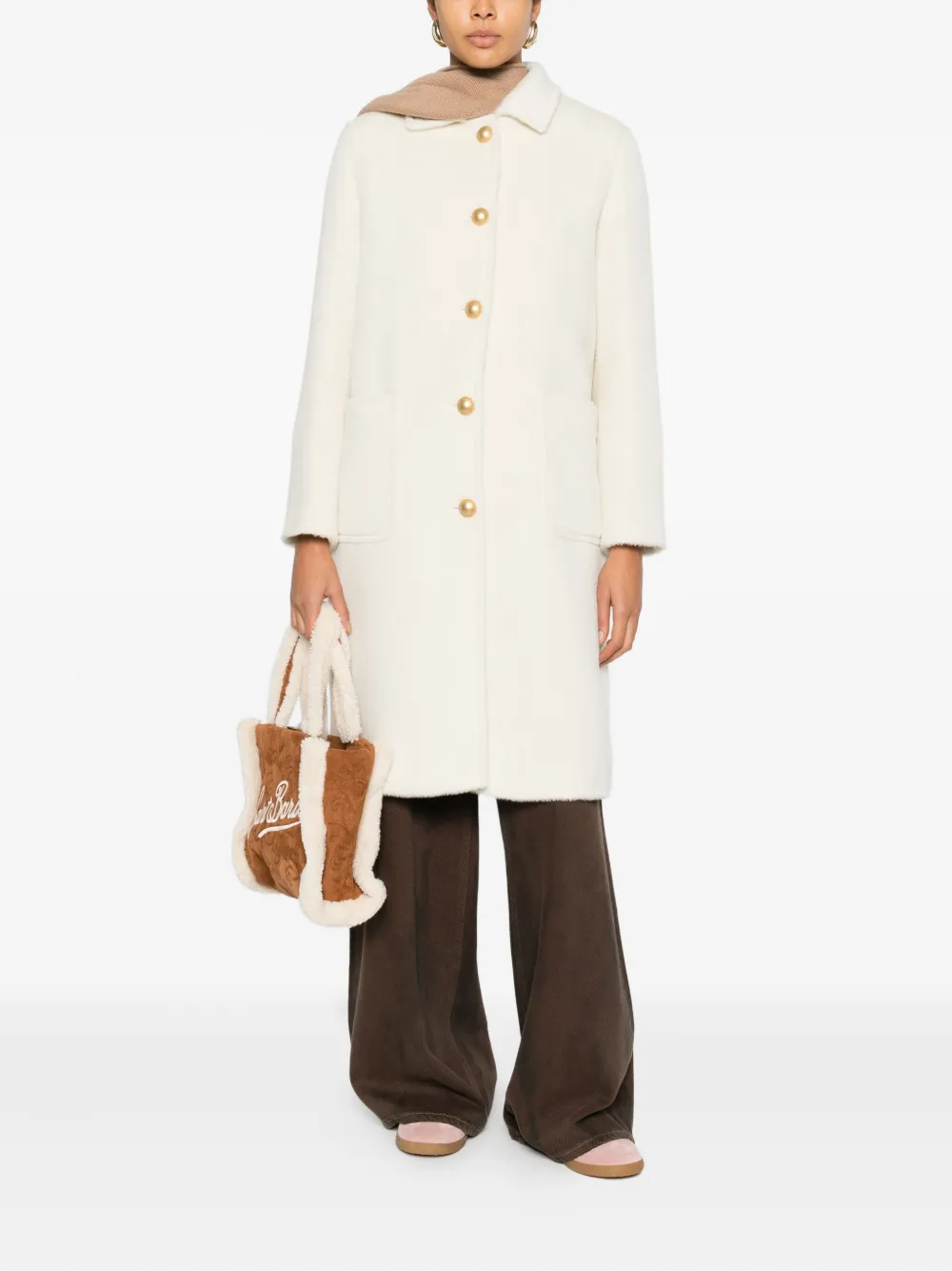 Tagliatore Buttoned Coat In White