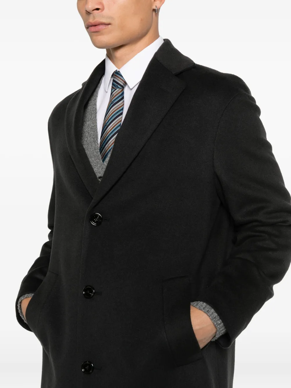Lardini Jas met zak en knopen Zwart