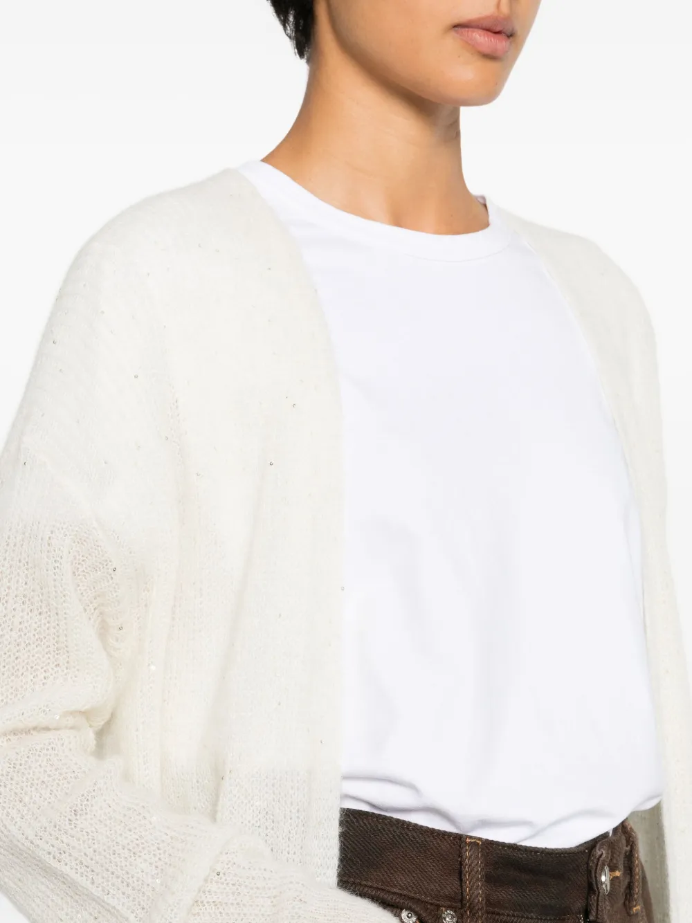 120% Lino Linen Long Cardigan In White