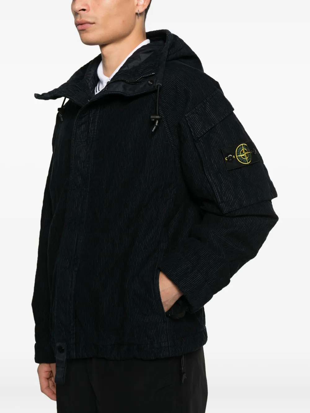 Stone Island Jack met capuchon Zwart