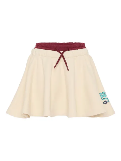 MSGM Kids drawstring logo-print skirt
