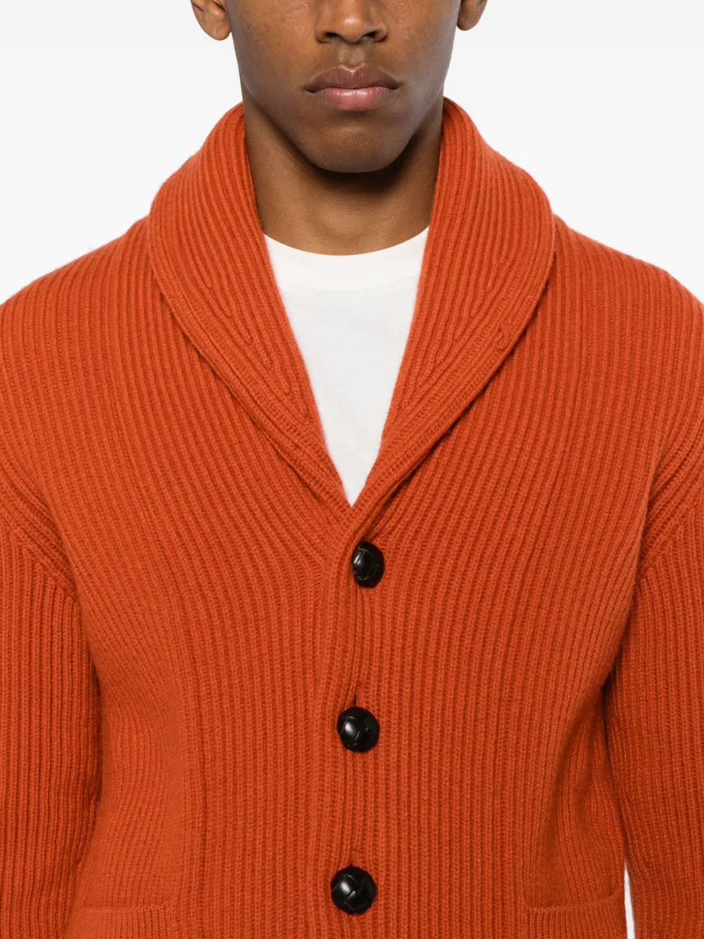 Mcgeorge Button-up Shawl-lapel Cardigan In Orange