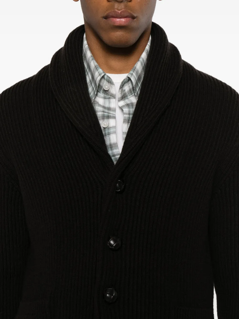 Mcgeorge Button Shawl-collar Cardigan In Black