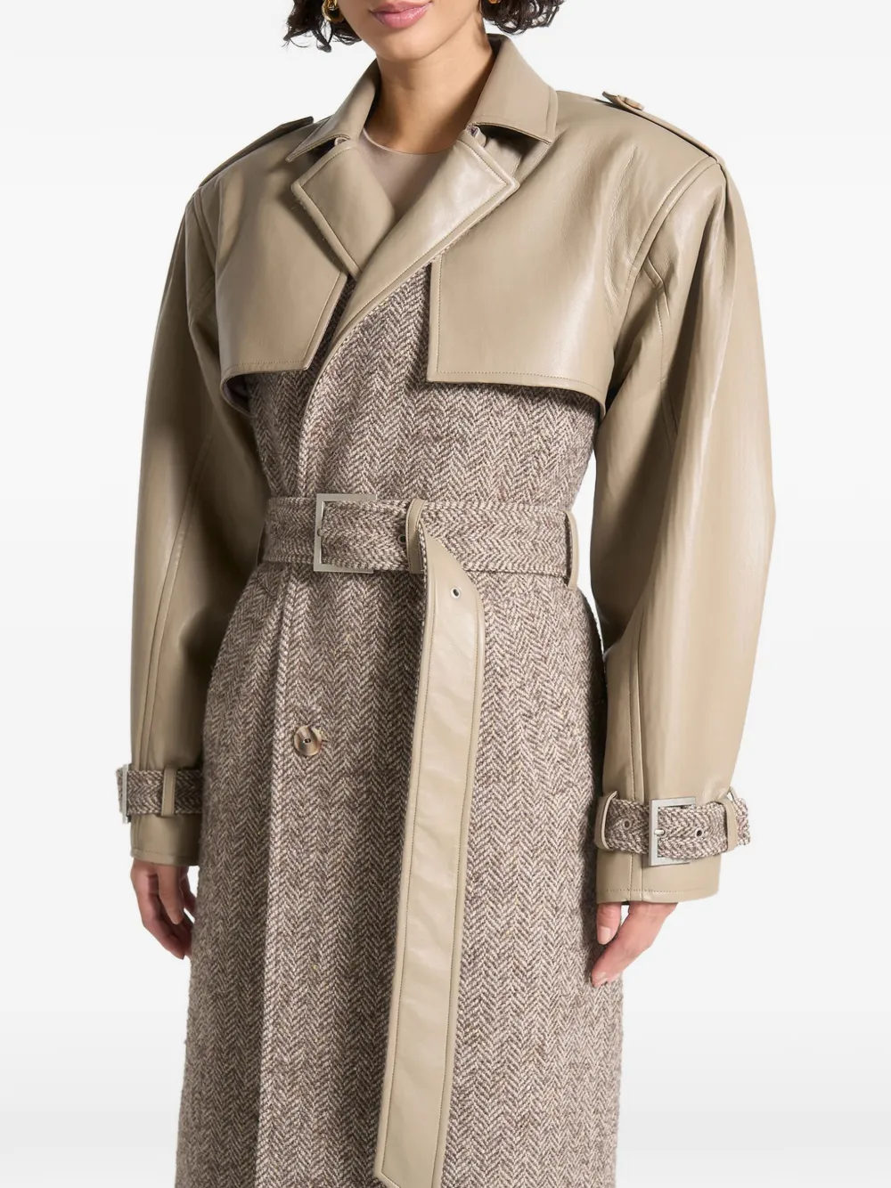Manière De Voir Carina double-breasted trench coat Beige