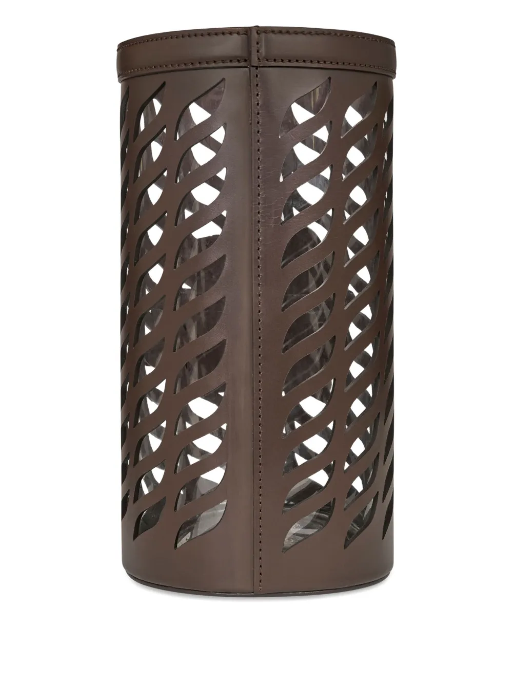 Etro Home Cut-out Leather Vase (50cm X 21cm) In Brown