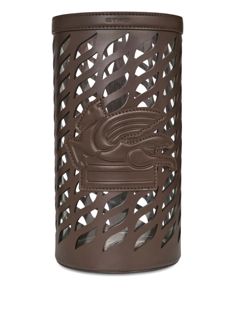 ETRO HOME cut-out leather vase (50cm x 21cm) - ブラウン ETRO HOME cut-out leather vase (50cm x 21cm) - ブラウン