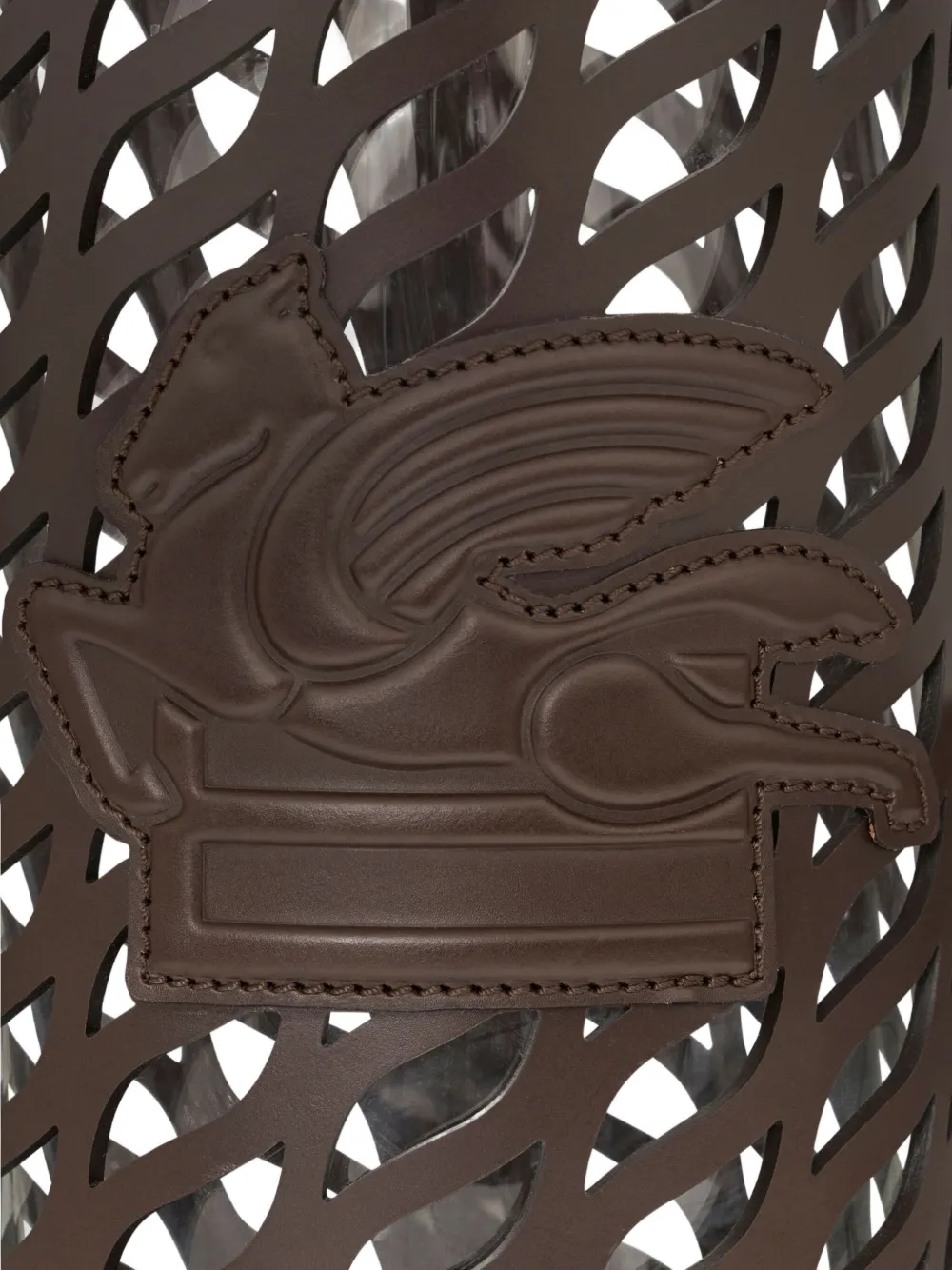 Etro Home Cut-out Leather Vase (50cm X 21cm) In Brown