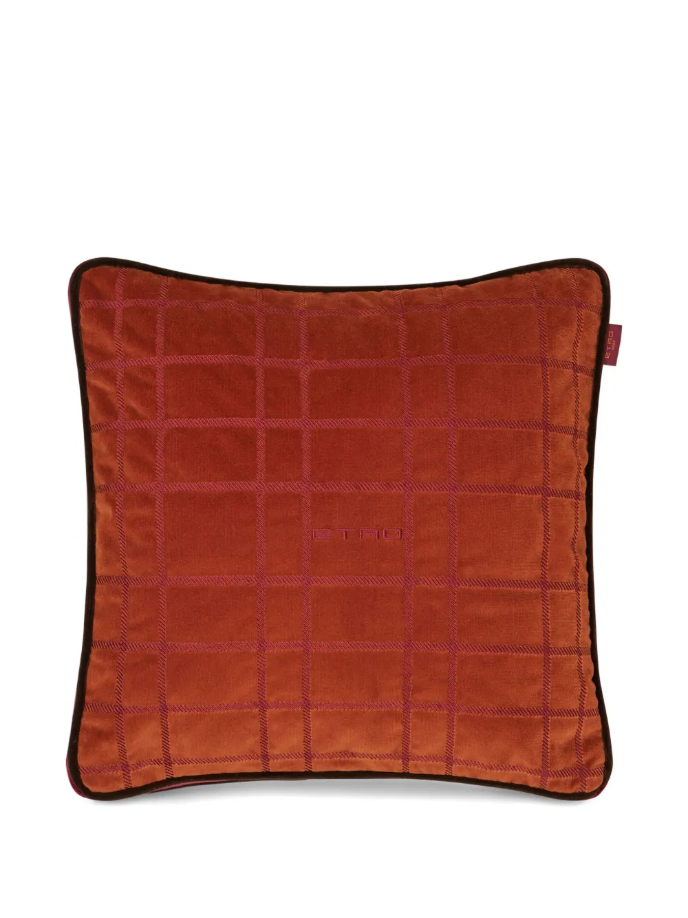 Etro Home Embroidered Velvet Cushion (45cm X 45cm) In Orange