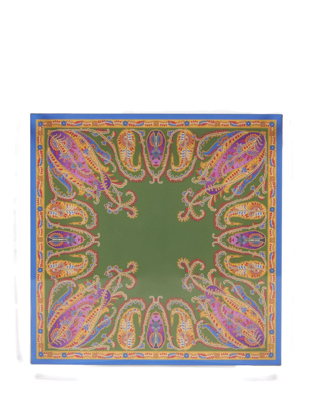 Etro Home Paisley Square Tray (4.5cm X 17cm) In Green