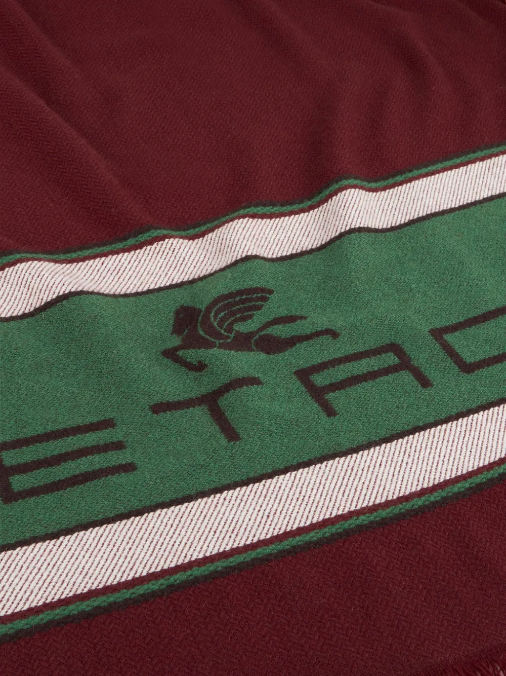 Etro Home Logo-detail Throw Blanket (180cm X 140cm) In Burgundy
