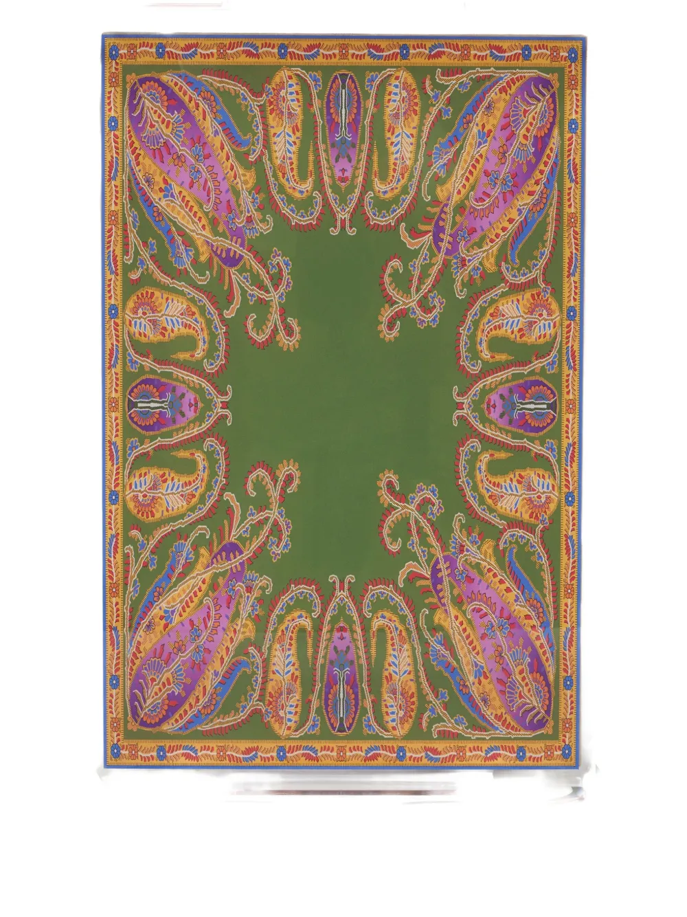 Etro Home Paisley Rectangular Tray (42cm X 28cm) In Green