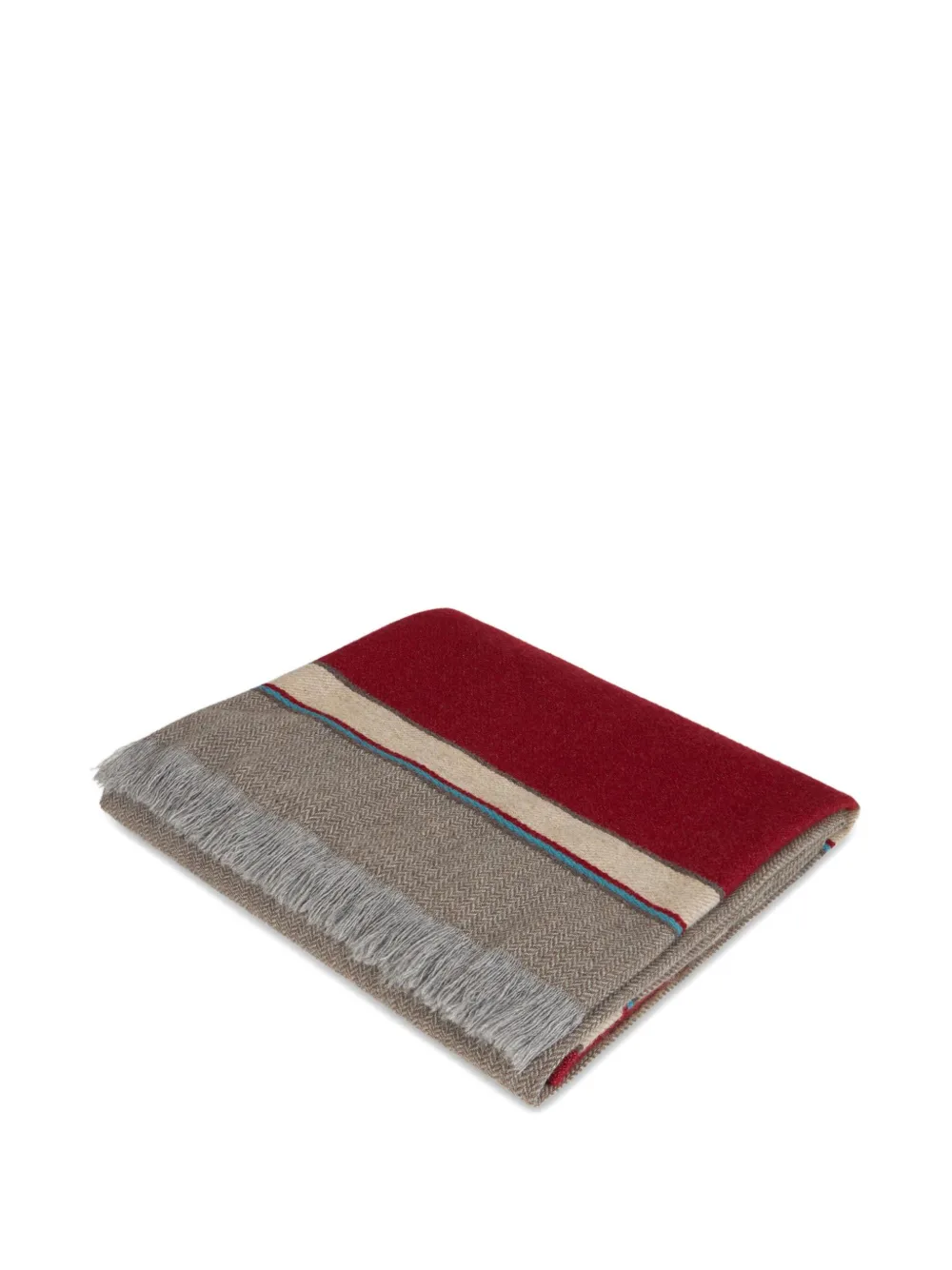 ETRO HOME striped logo-detail throw blanket (180cm x 140cm) - Grijs