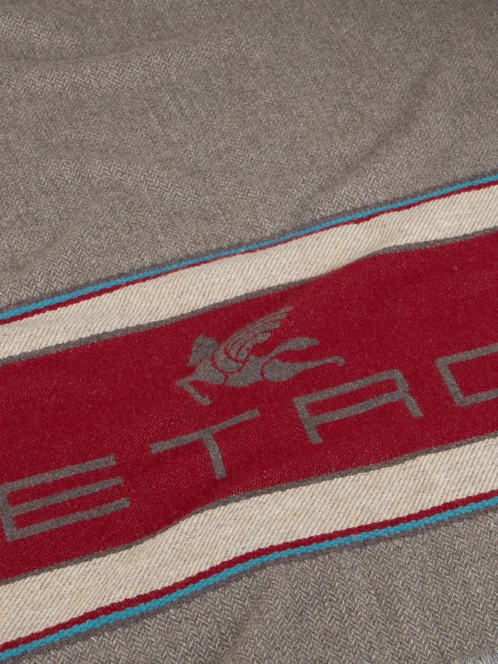 Etro Home Striped Logo-detail Throw Blanket (180cm X 140cm) In Brown
