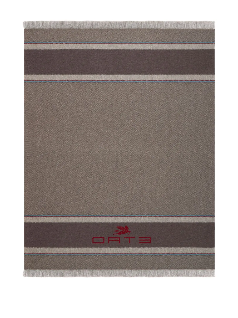 Etro Home Striped Logo-detail Throw Blanket (180cm X 140cm) In Brown