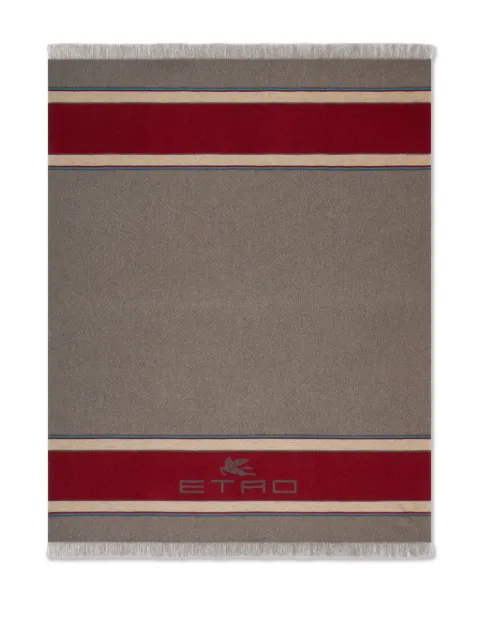 ETRO HOME manta con detalle del logo y motivo de rayas (180cm x 140cm)