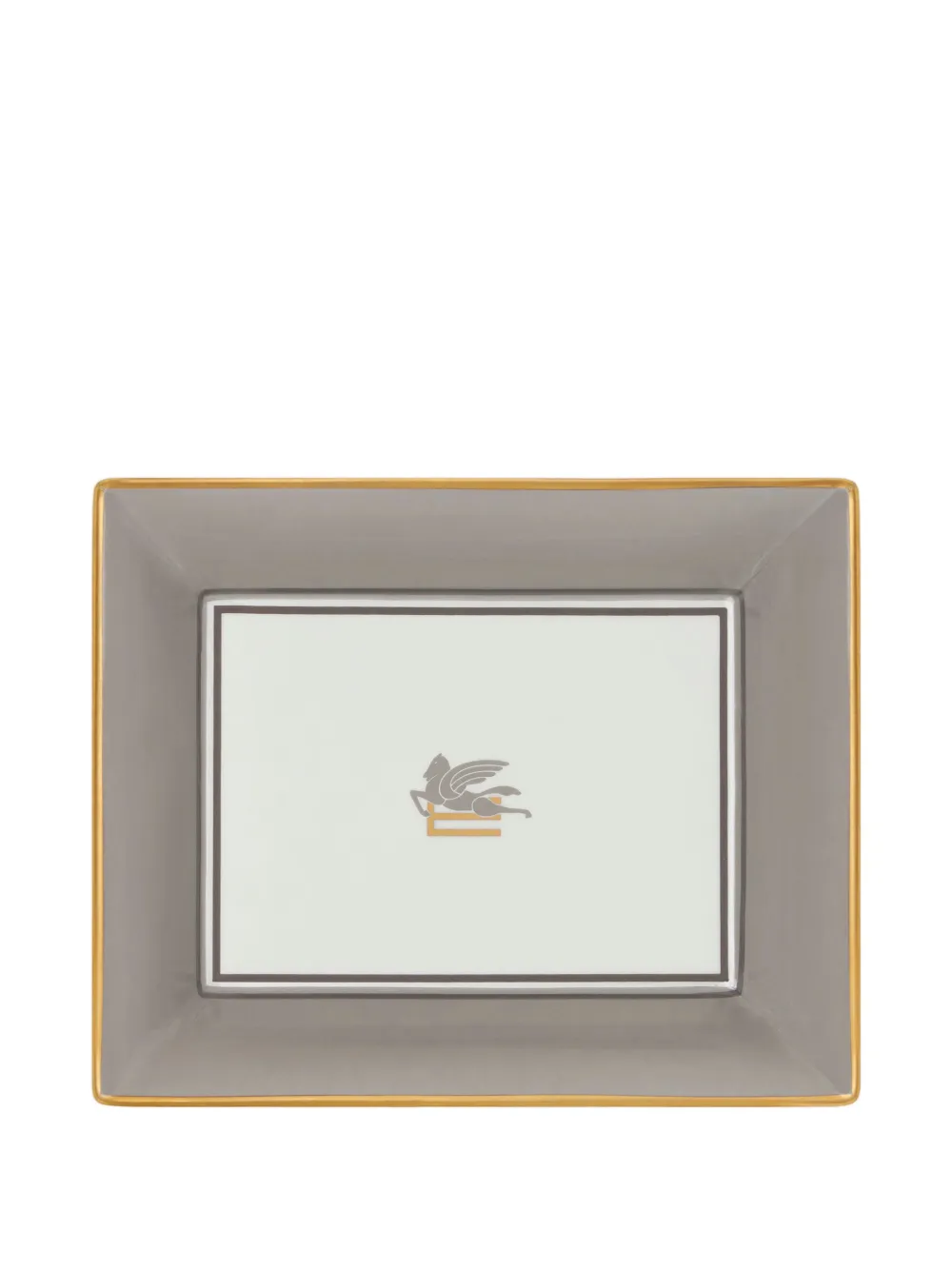 Etro Home Porcelain Tray (4cm X 20cm X 16cm) In Gray
