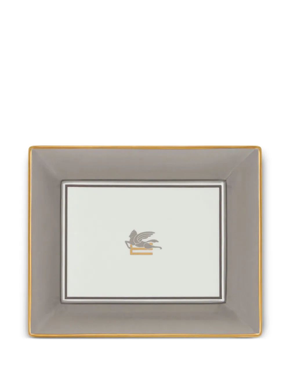 希少sale　エトロ　インテリア　トレイ　飾り皿 ETRO HOME ポーセリン トレイ 4cm x 20cm x 16cm | グレー | FARFETCH JP