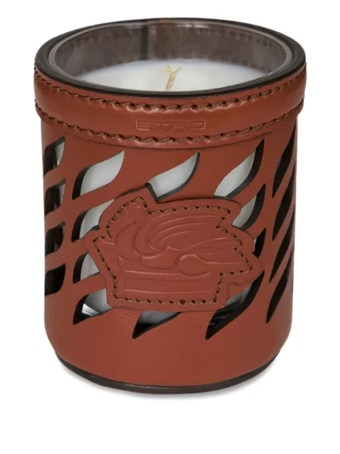 ETRO HOME レザーキャンドルホルダー 9cm x 8cm