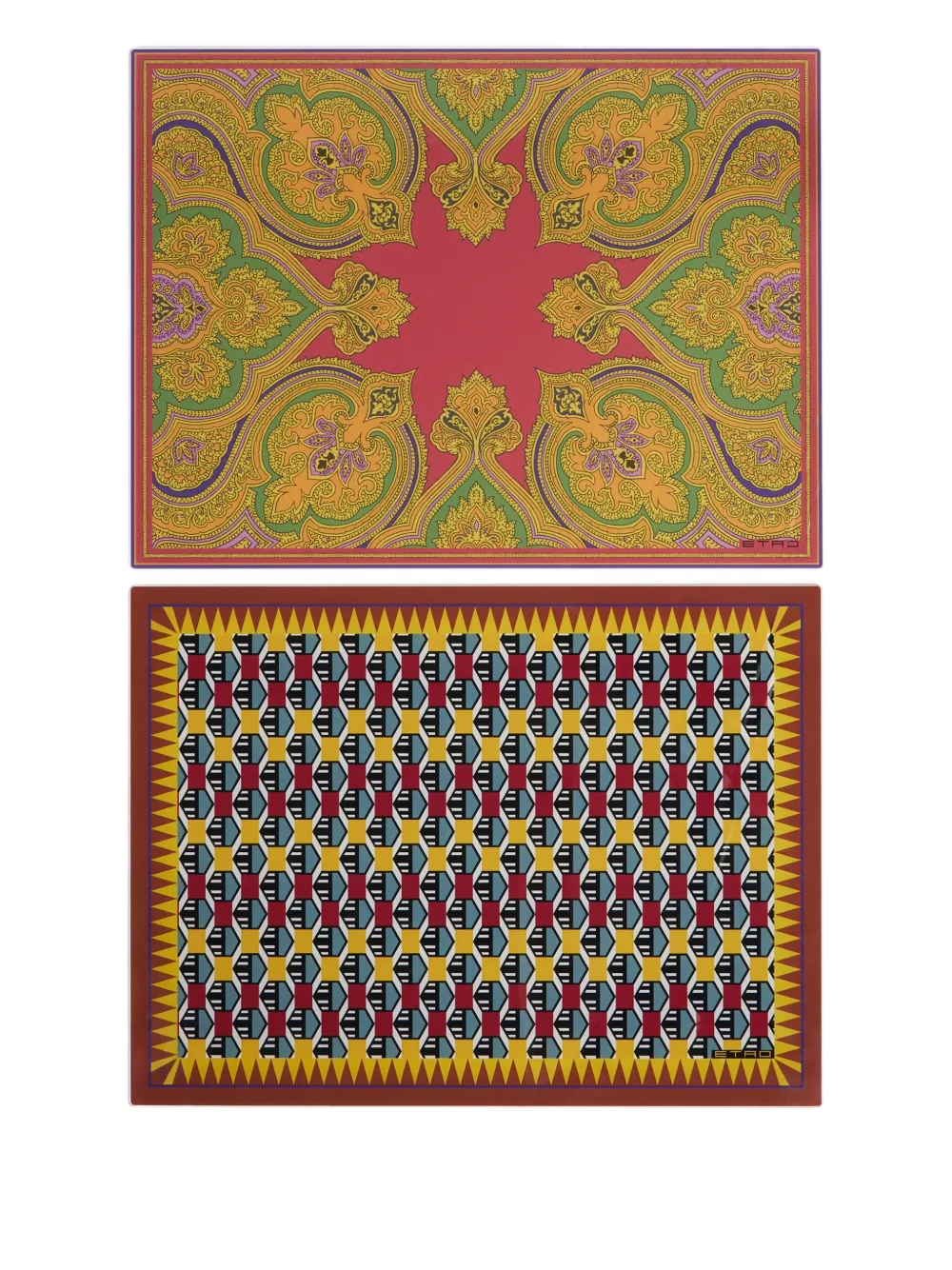 ETRO HOME patterned chargers (set of two) | Yellow | Image 1