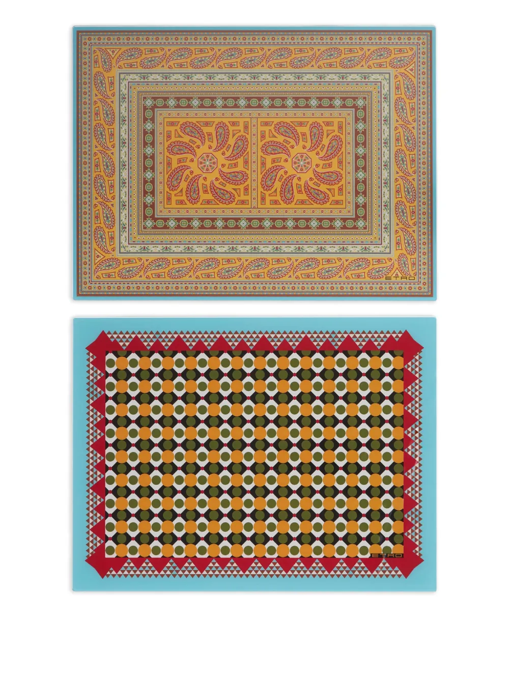 ETRO HOME patterned chargers (set of two) | Yellow | Image 1