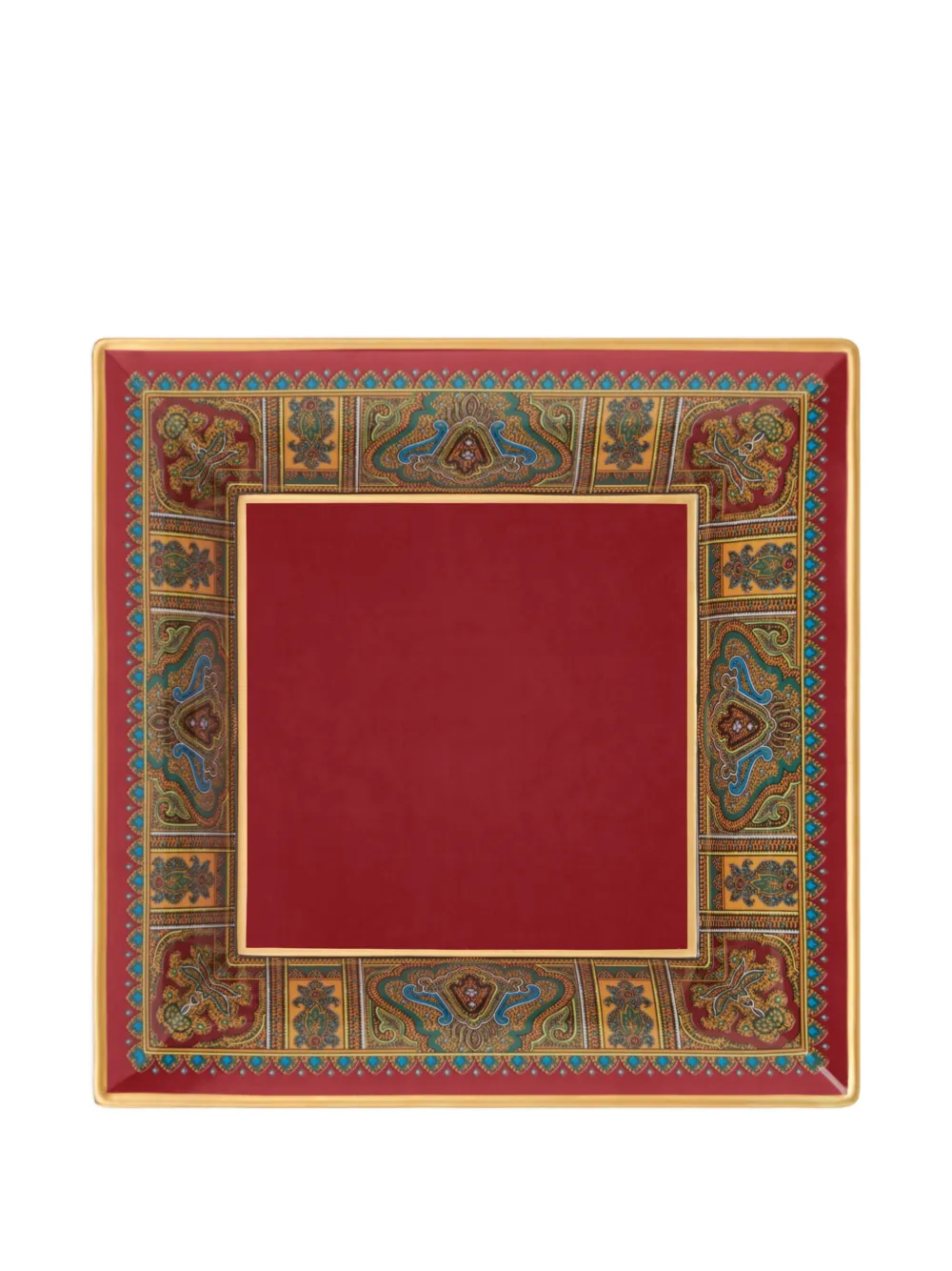 Etro Home Paisley Porcelain Tray In Red