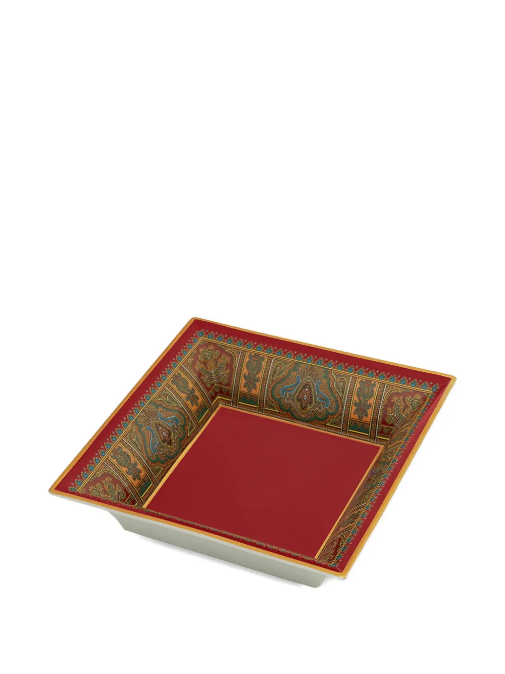 Etro Home Paisley Porcelain Tray In Red
