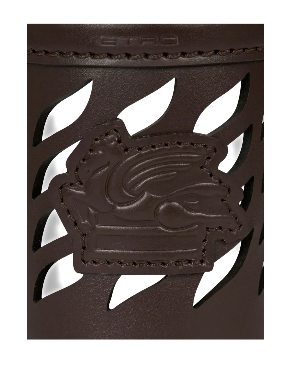 Etro Home Leather Candle Holder (9cm X 8cm) In Brown