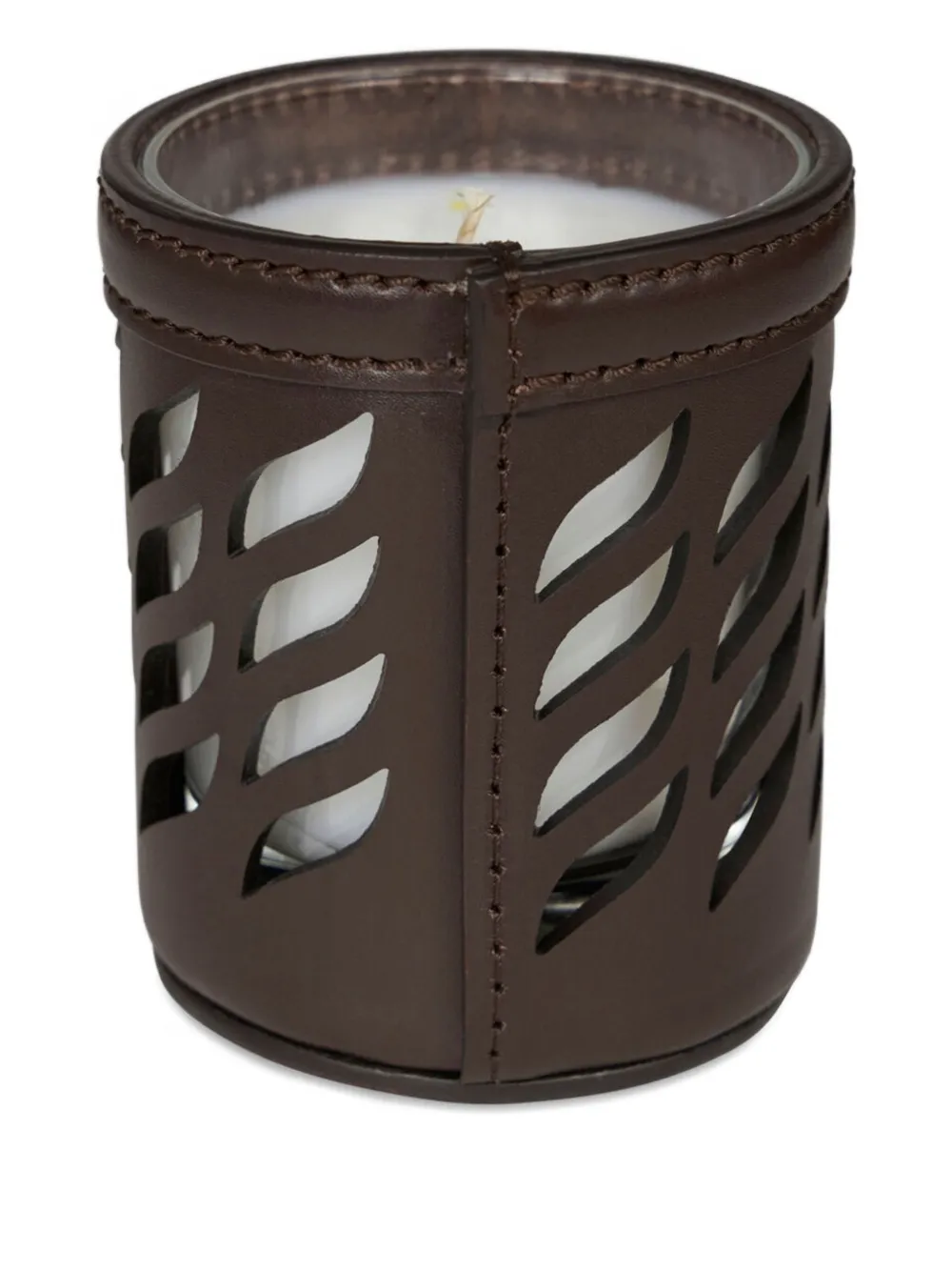 Etro Home Leather Candle Holder (9cm X 8cm) In Brown