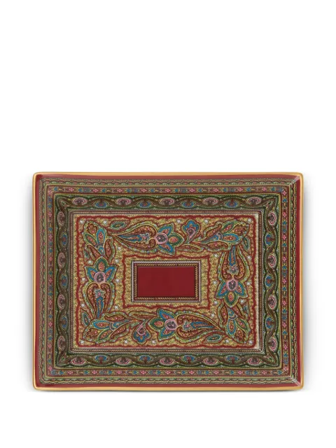 ETRO HOME bandeja de porcelana con motivo de cachemira de 20cm x 16cm x 4xm