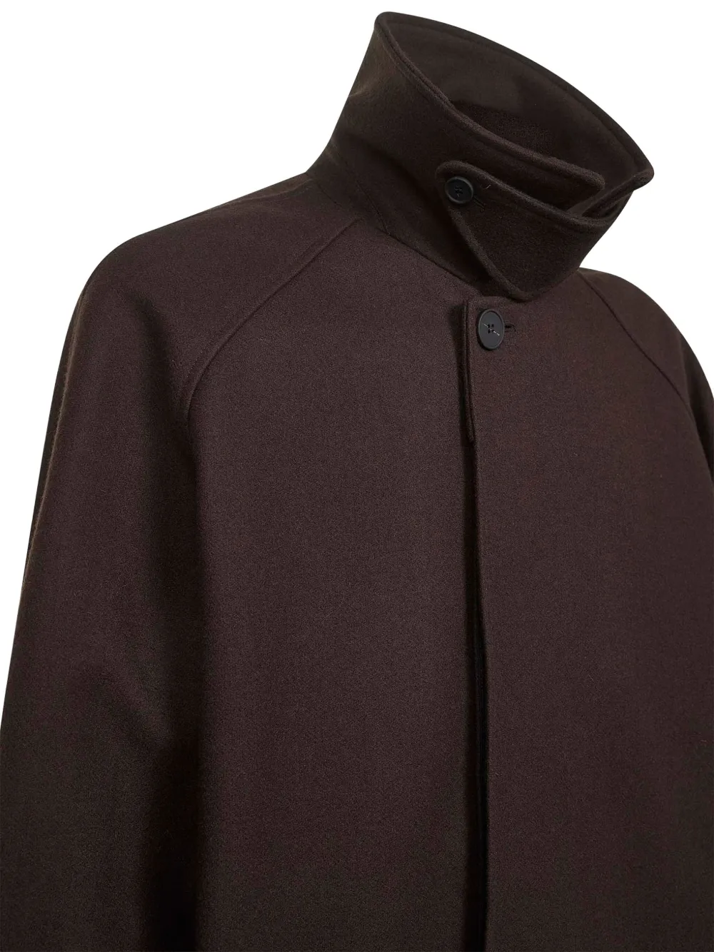 Studio Nicholson Wool Coat With Raglan Sleeves And Pockets In Brown