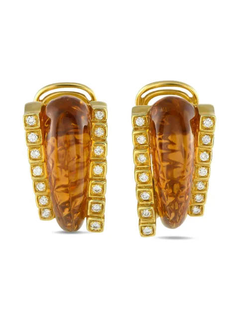 Roberto Legnazzi boucles d'oreilles en or jaune 18 ct ornées de diamants