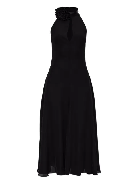 Alaïa floral appliqué halterneck dress