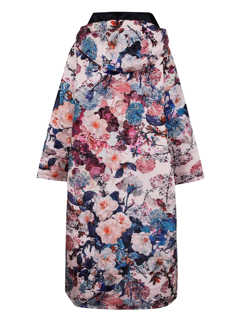 Sittingsuits Hooded Floral-print Coat In Multi