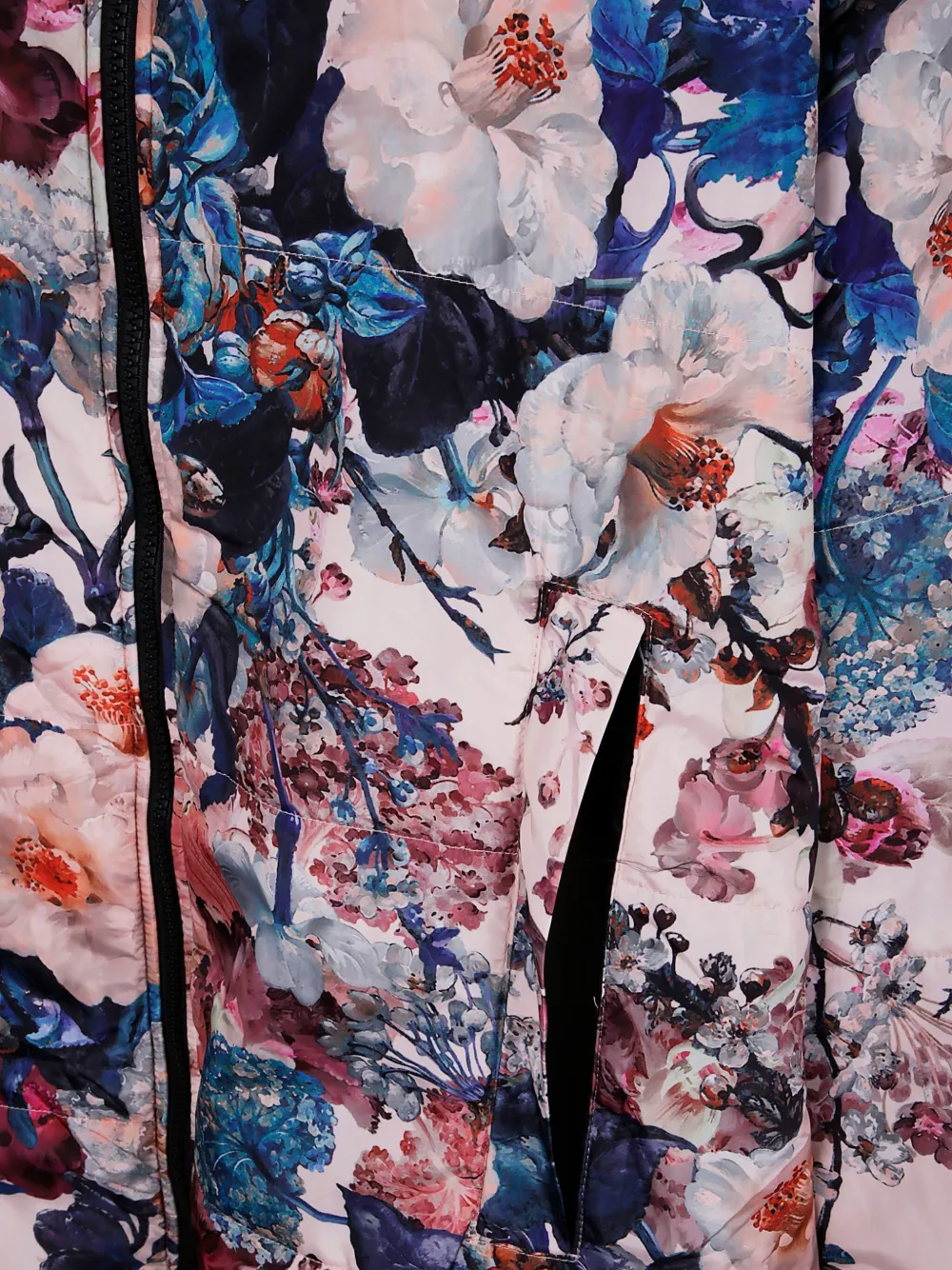 Sittingsuits Hooded Floral-print Coat In Multi