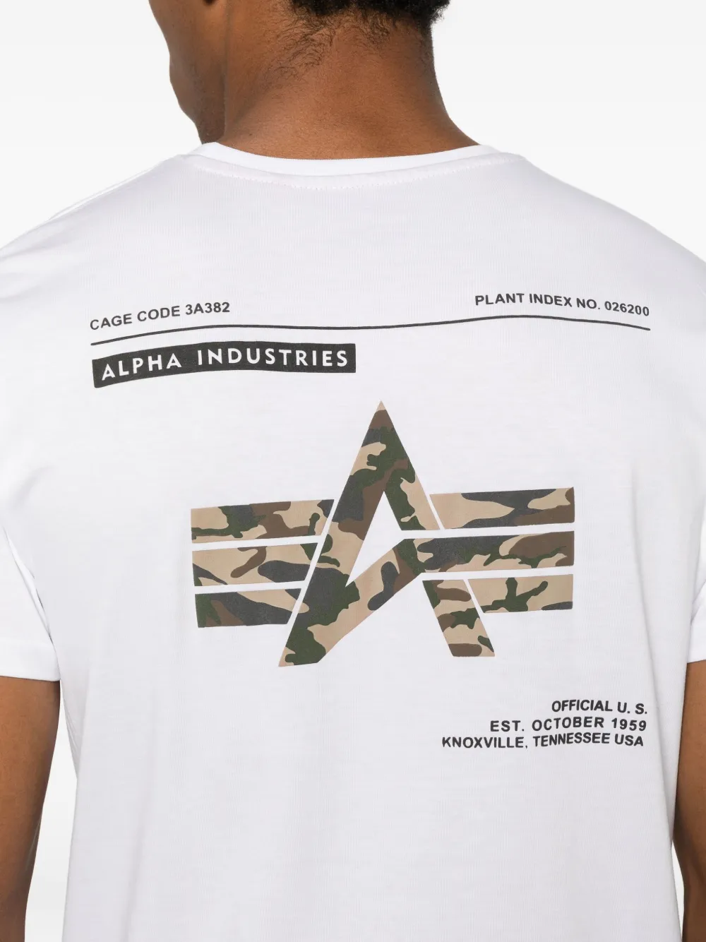Alpha Industries Camo Label T-shirt In White