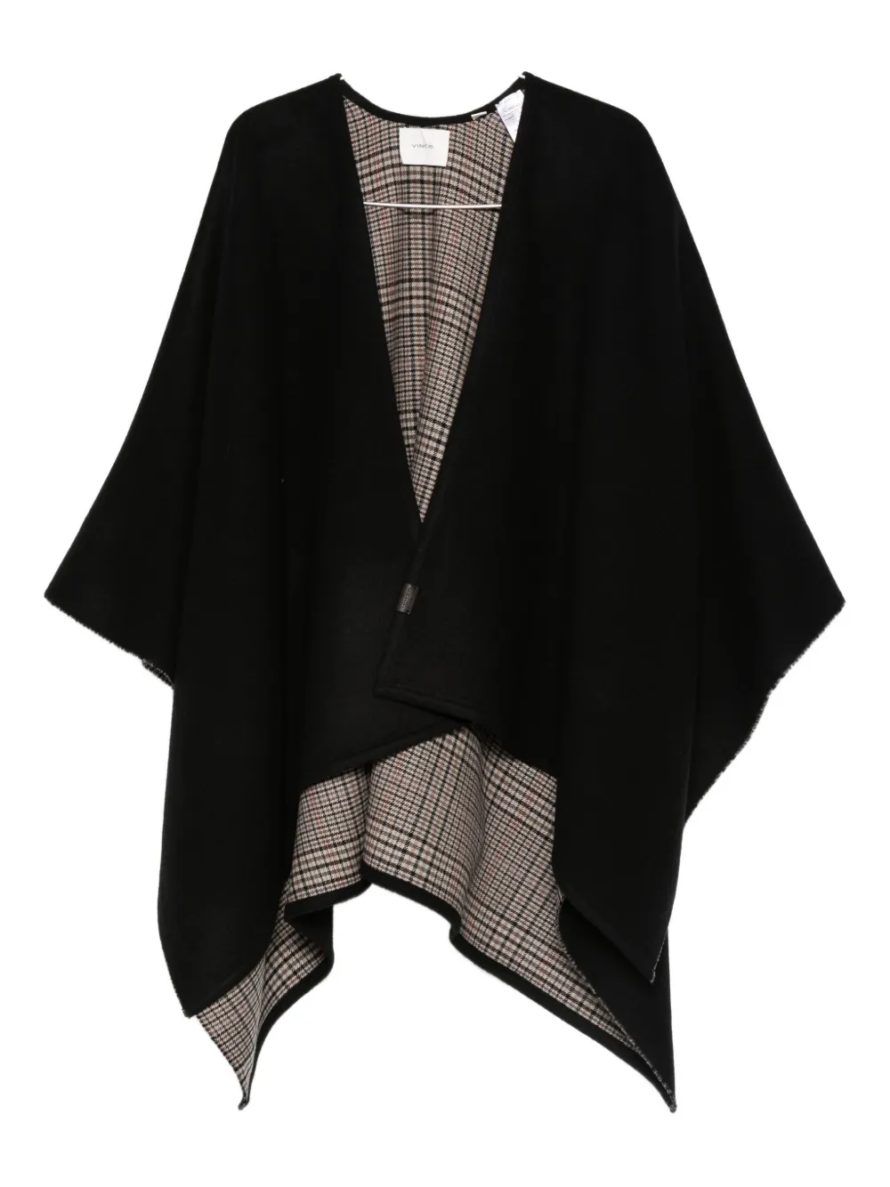 Vince Plaid Cape In Black