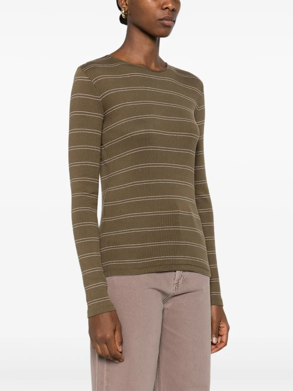 Vince Gestreepte top Bruin