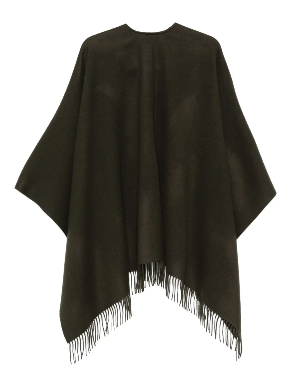 Vince Fringed Cape In Green