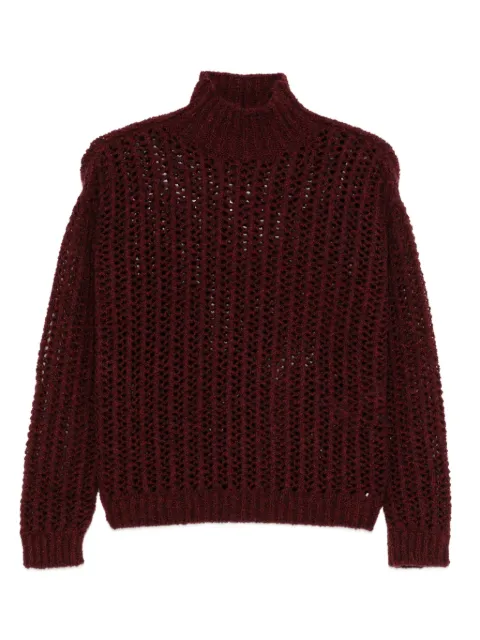 Max Mara Quaglia openwork high-neck sweater