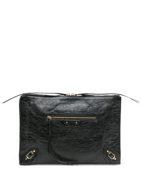 Balenciaga Pre-Owned 2018 Lambskin Motocross Classic Zip Around Flat clutch bag
