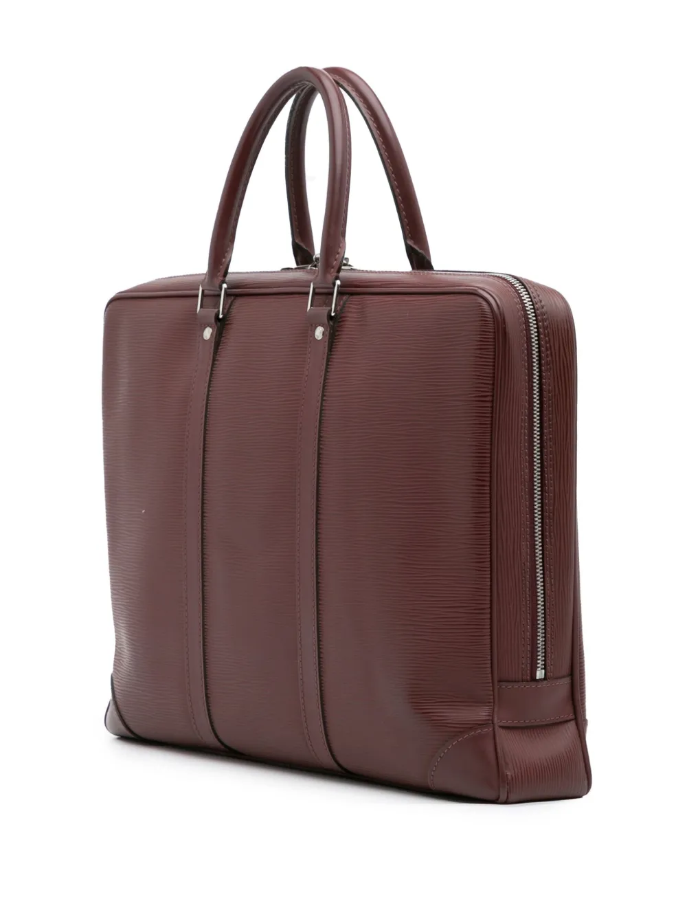 Pre-owned Louis Vuitton 2014 Epi Porte Documents Voyage Business Bag In Red