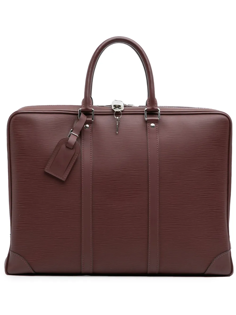 Pre-owned Louis Vuitton 2014 Epi Porte Documents Voyage Business Bag In Red