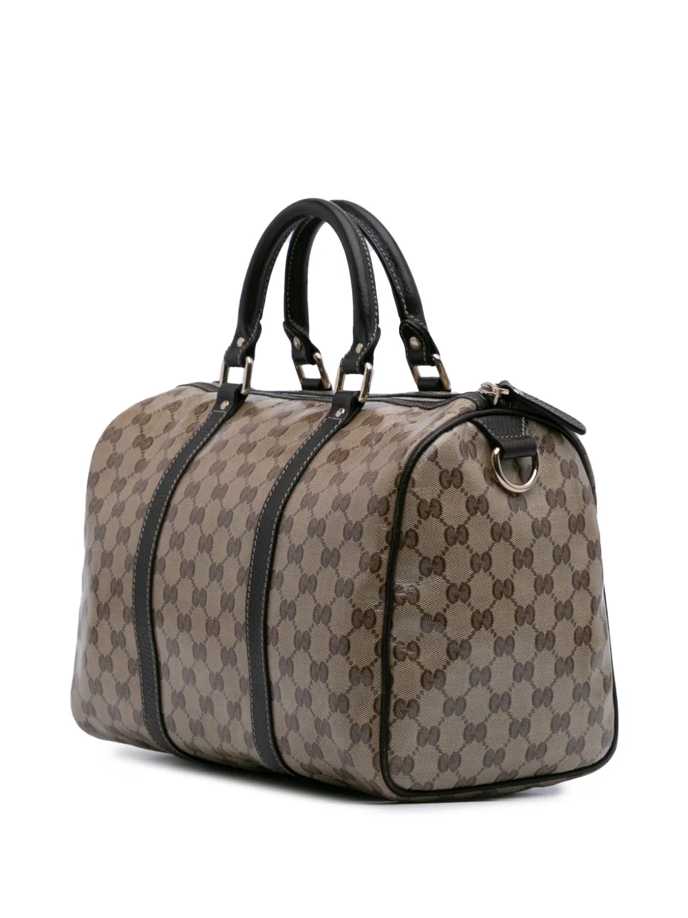 Pre-owned Gucci 2000-2015 Medium Gg Crystal Joy Boston Bag In Brown